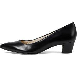 Life Stride Black Pointed Low Block Heel Pump